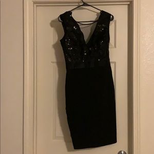 Goddiva Black Sequin Dress with Tag!
